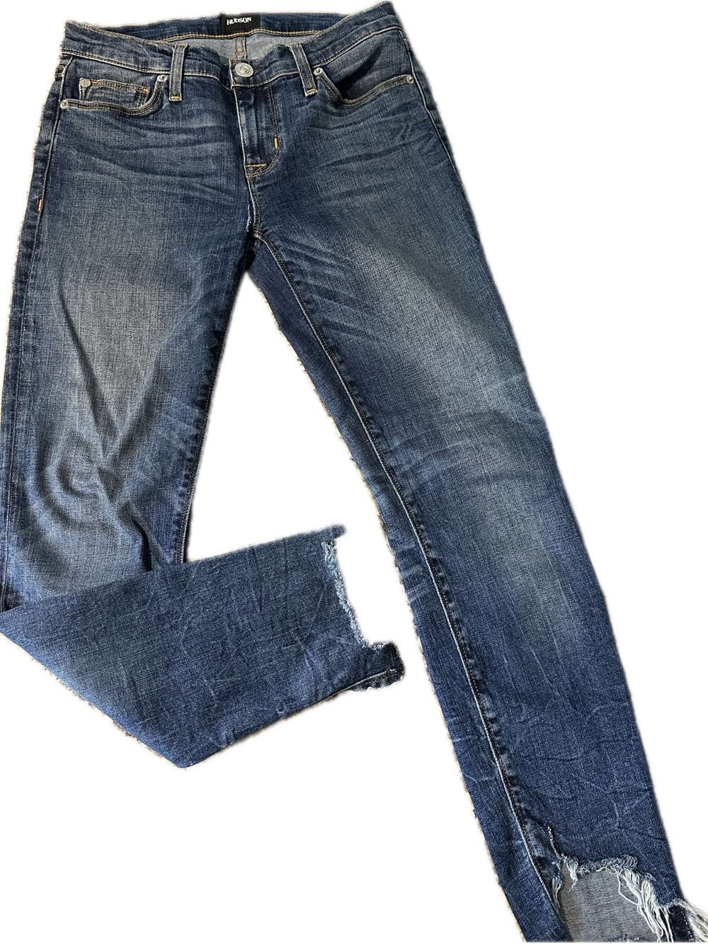 Hudson Jeans Skinny Jeans in Medium Blue Wash